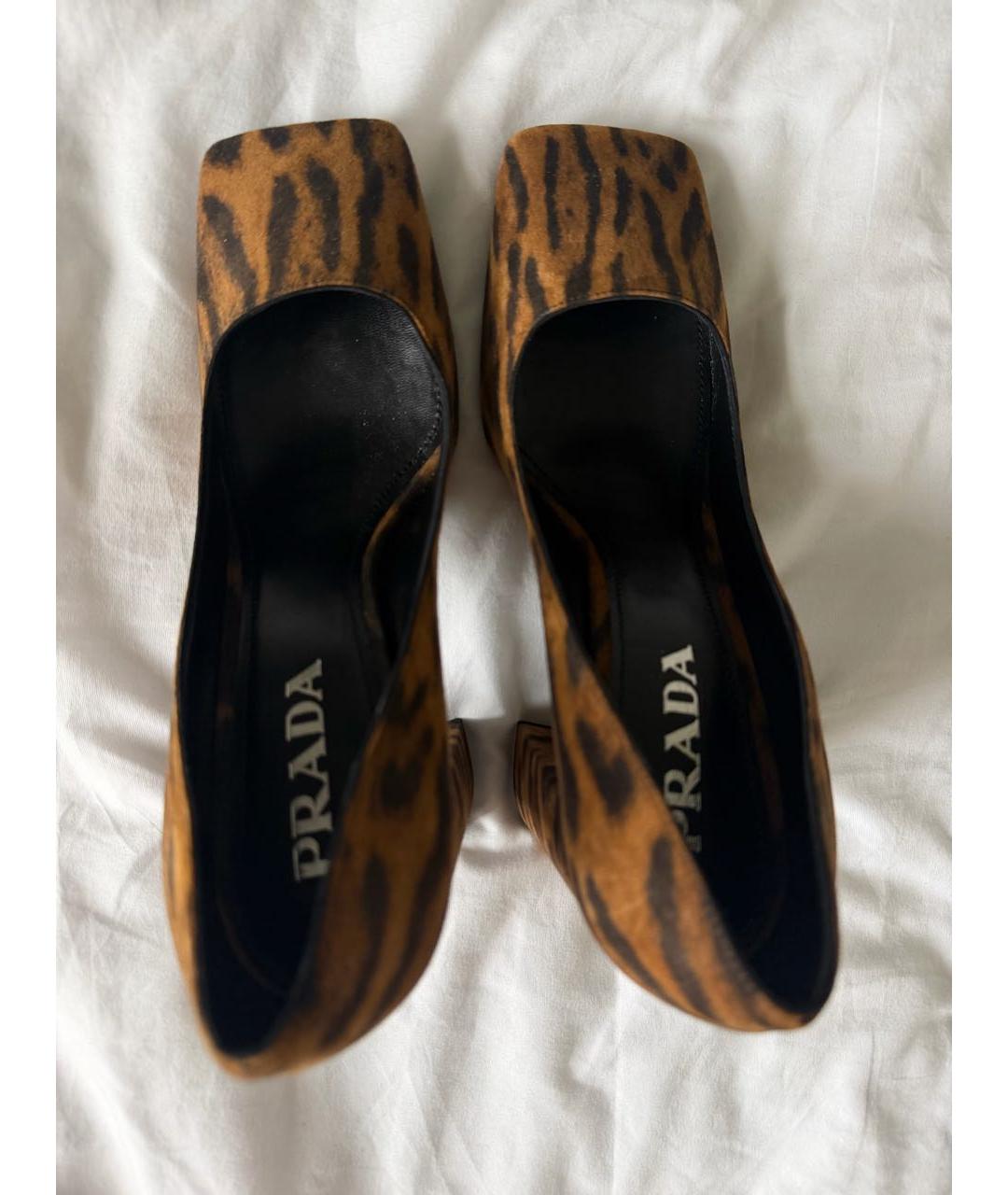 PRADA Коричневые нубуковые туфли, фото 3