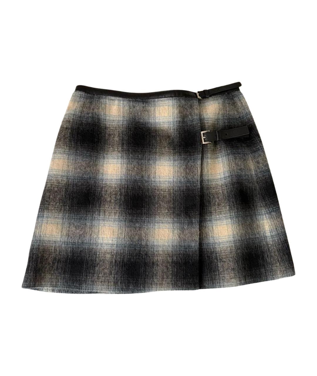 PRADA Мульти шерстяная юбка мини, фото 1