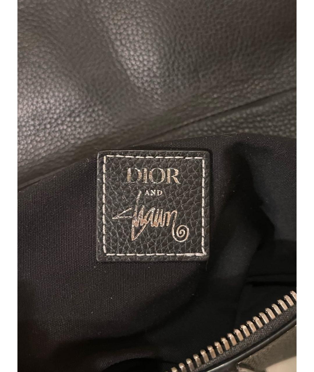 CHRISTIAN DIOR Черная кожаная сумка на плечо, фото 7