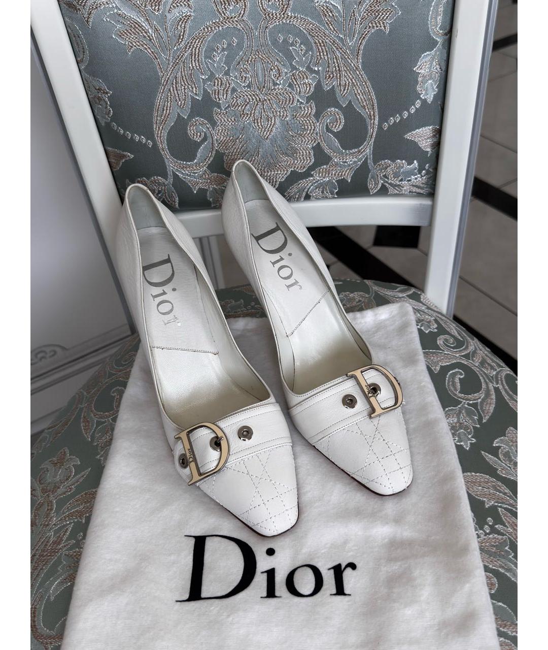 CHRISTIAN DIOR Белые кожаные туфли, фото 2