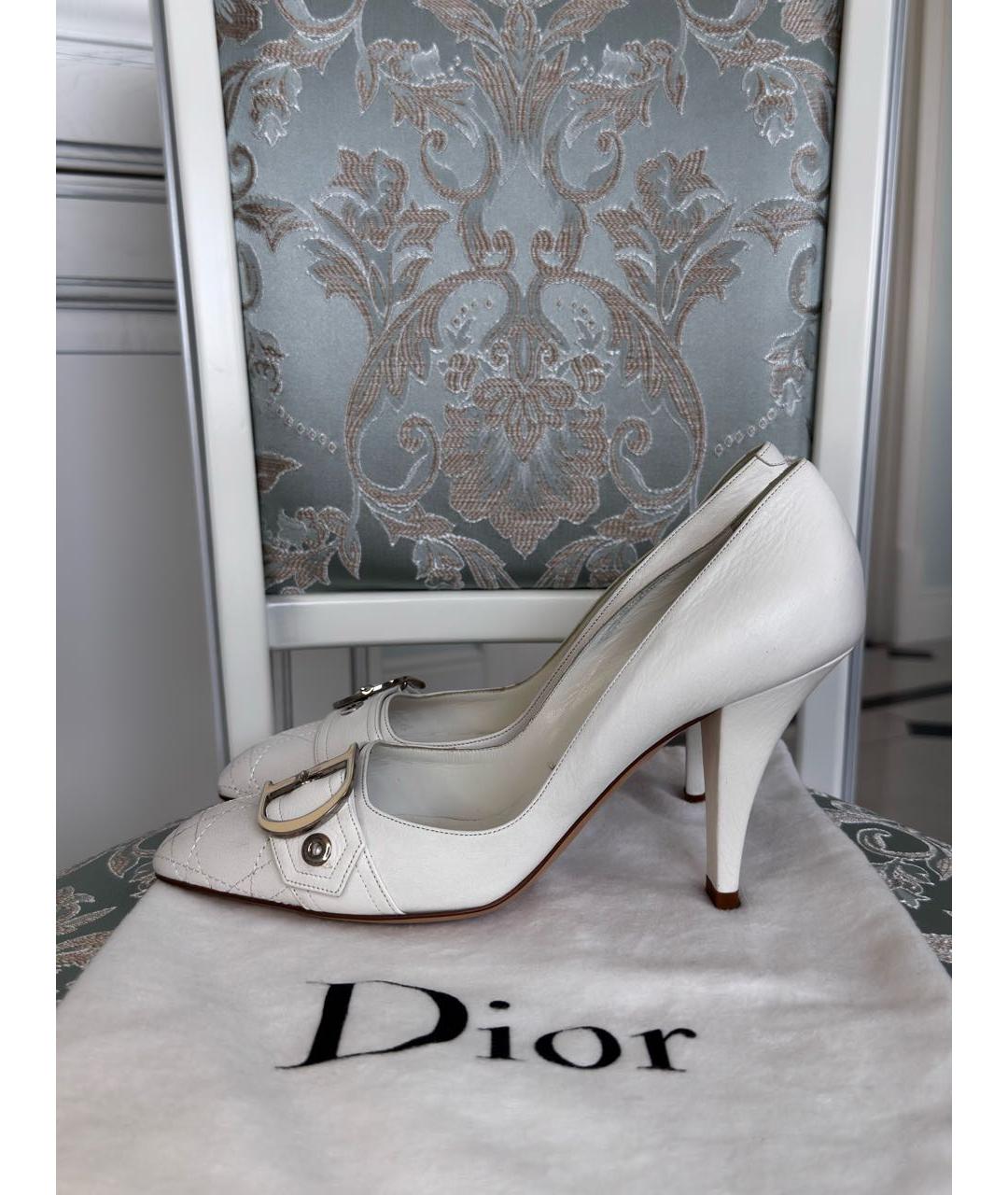CHRISTIAN DIOR Белые кожаные туфли, фото 5