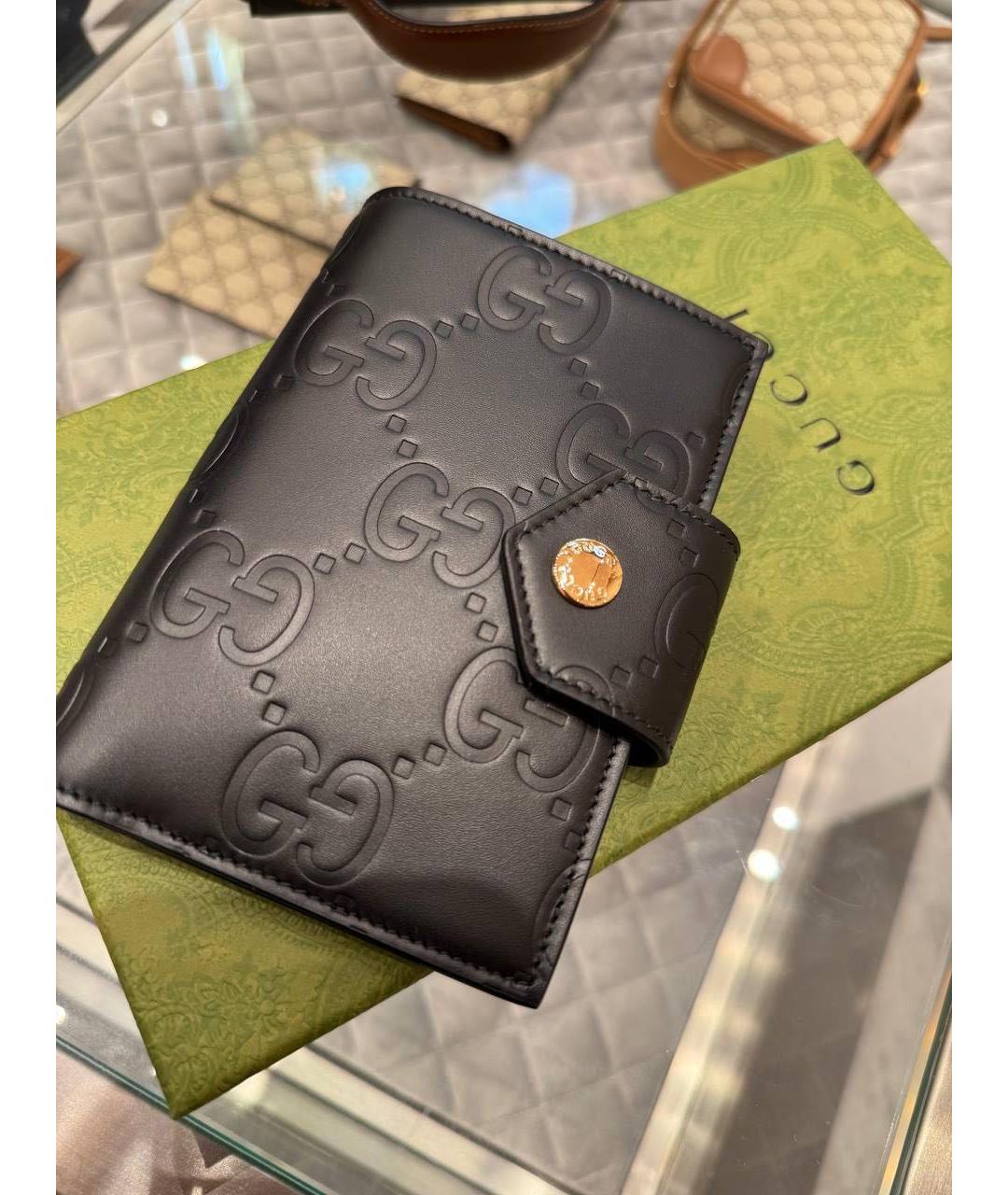 GUCCI Черный кожаный кошелек, фото 2