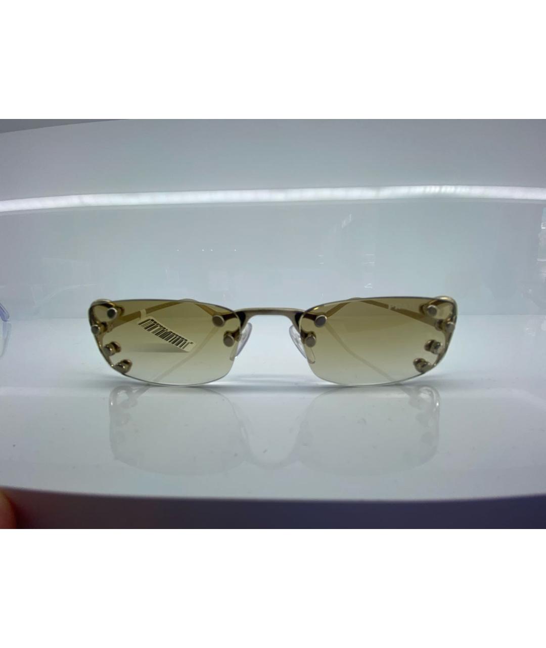 PRADA Золотые металлические солнцезащитные очки, фото 4