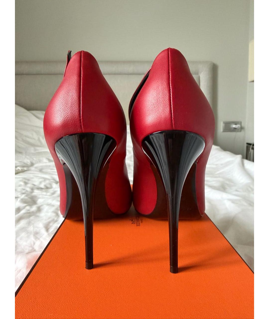SAINT LAURENT Красные кожаные туфли, фото 4