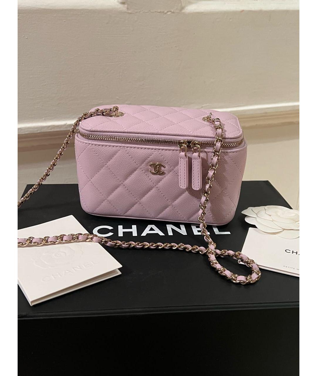CHANEL Розовая кожаная сумка через плечо, фото 8