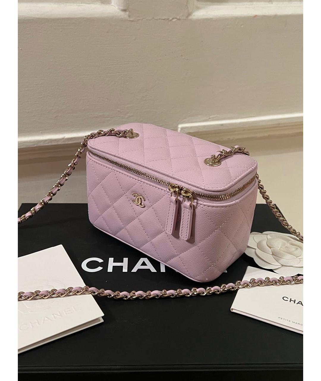 CHANEL Розовая кожаная сумка через плечо, фото 3