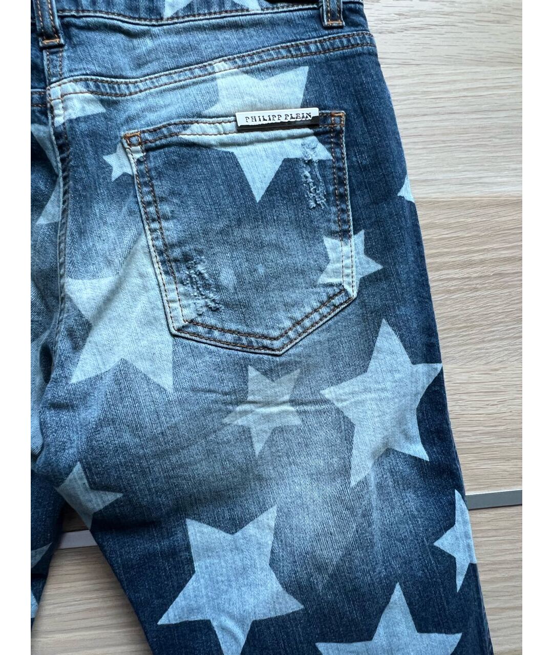 PHILIPP PLEIN Синие прямые джинсы, фото 5