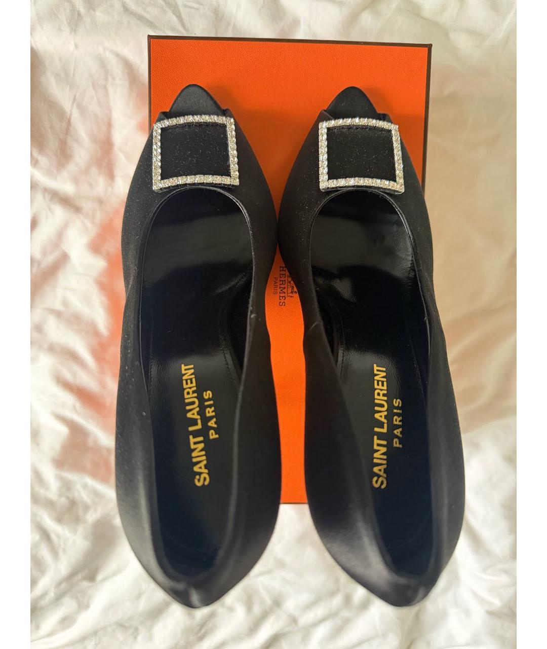 SAINT LAURENT Черные текстильные туфли, фото 3