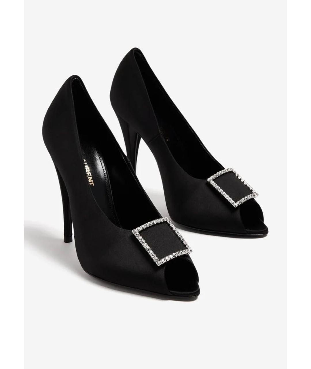 SAINT LAURENT Черные текстильные туфли, фото 5