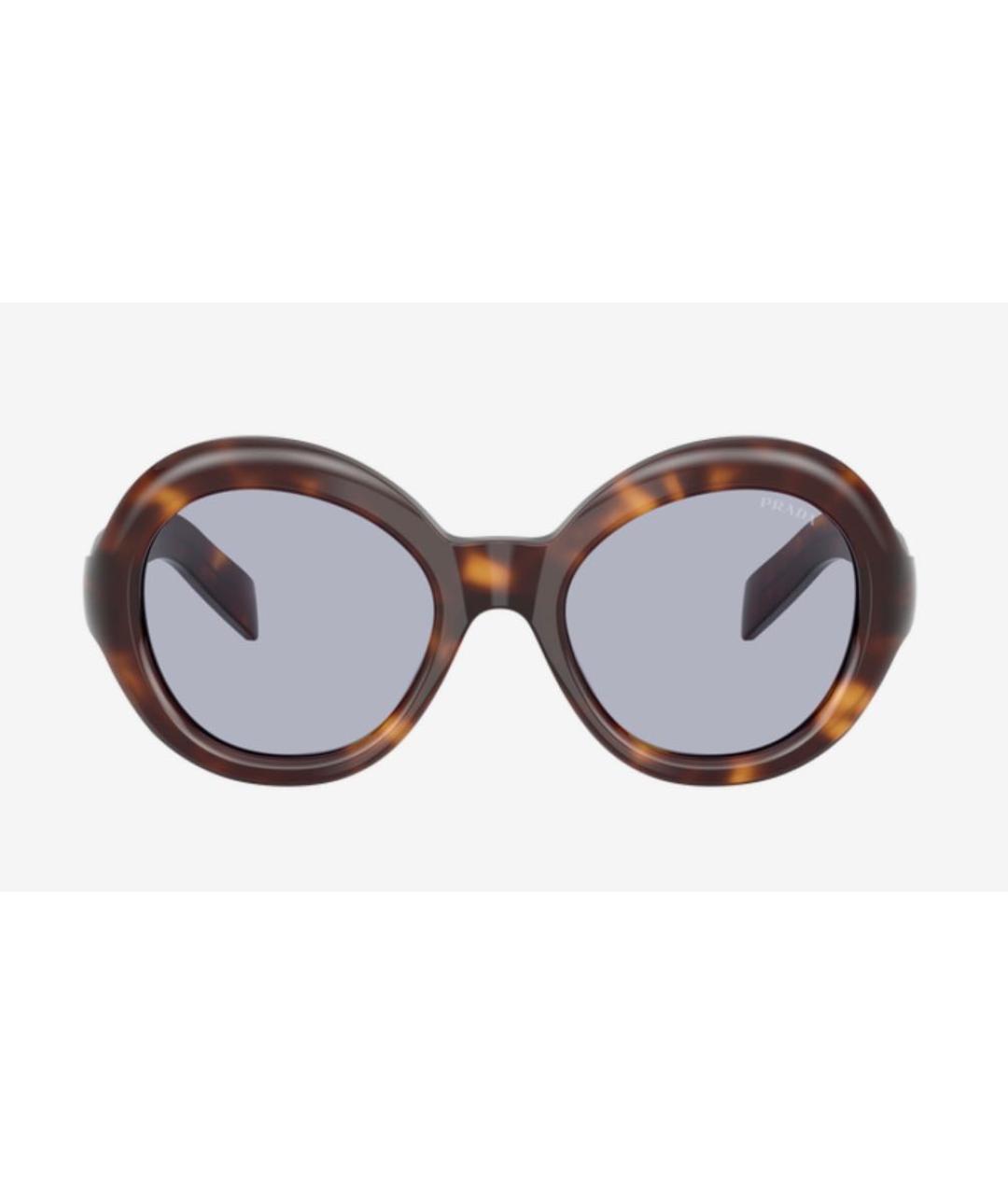 PRADA Коричневые пластиковые солнцезащитные очки, фото 2