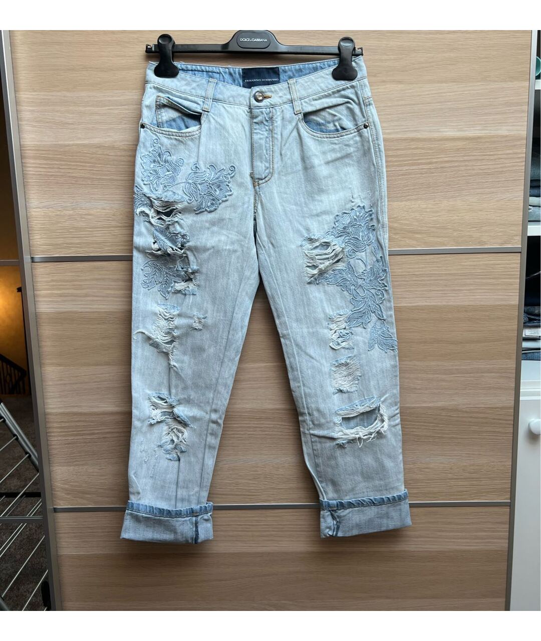 ERMANNO SCERVINO Голубые прямые джинсы, фото 6