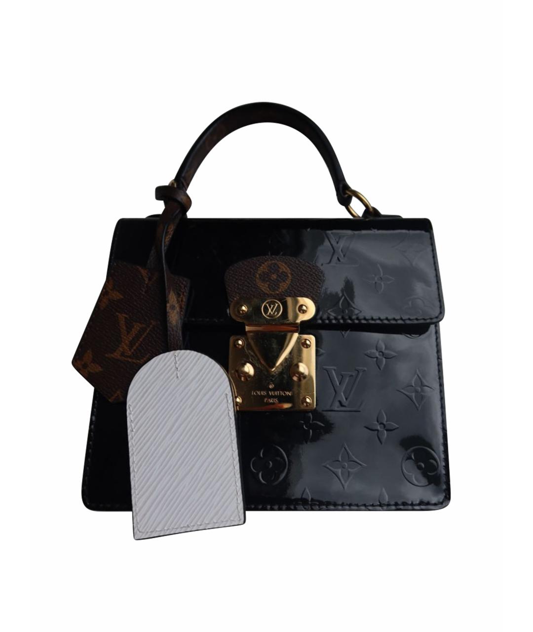 LOUIS VUITTON Черная сумка с короткими ручками из лакированной кожи, фото 1