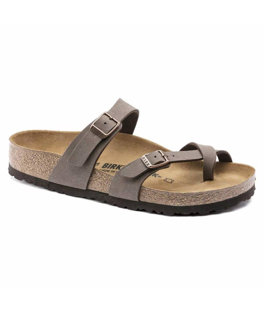 BIRKENSTOCK Коричневые кожаные шлепанцы, фото 7