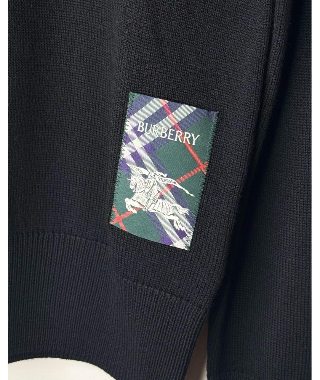 BURBERRY Черный шерстяной джемпер / свитер, фото 4