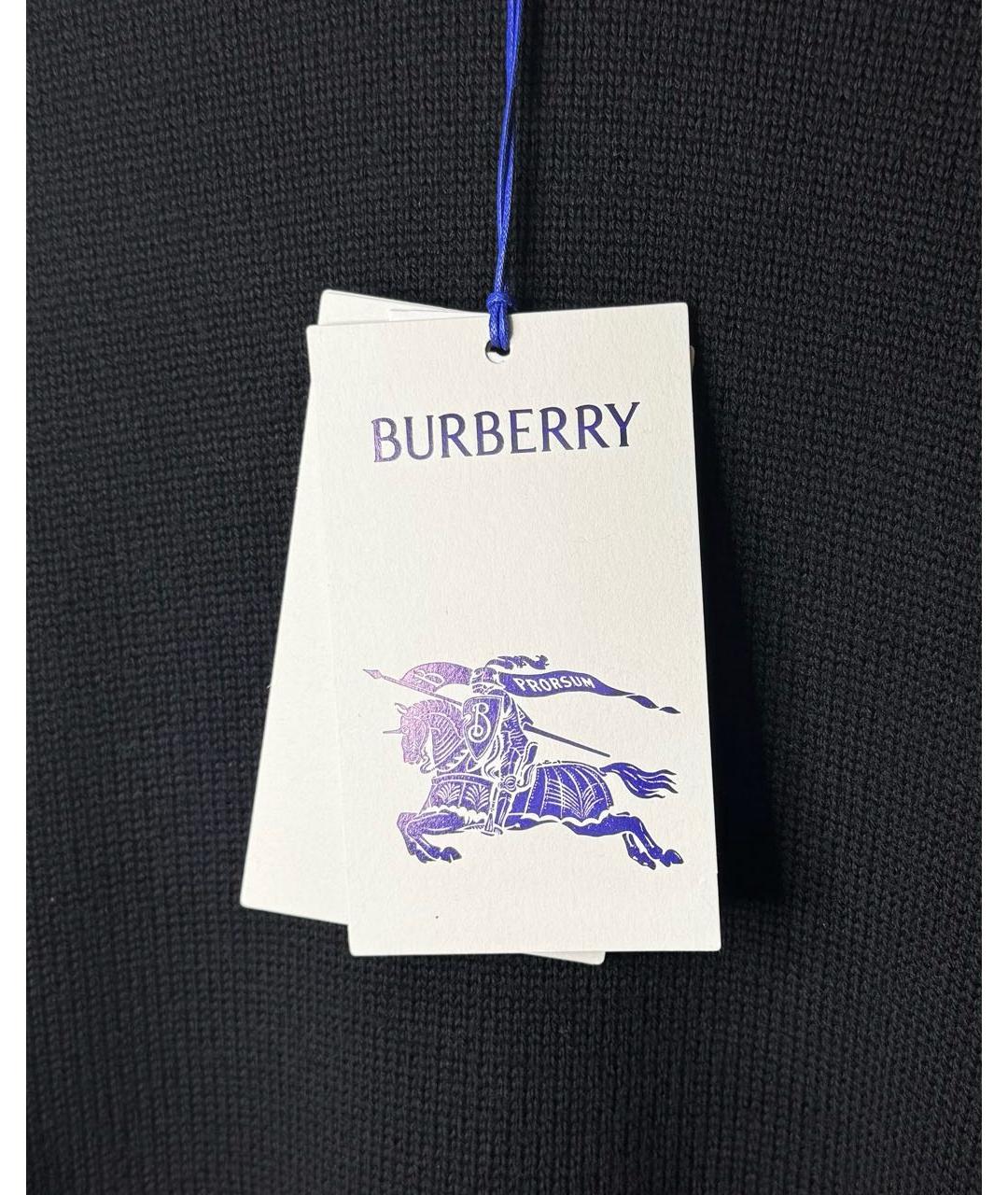BURBERRY Черная шерстяная футболка, фото 4