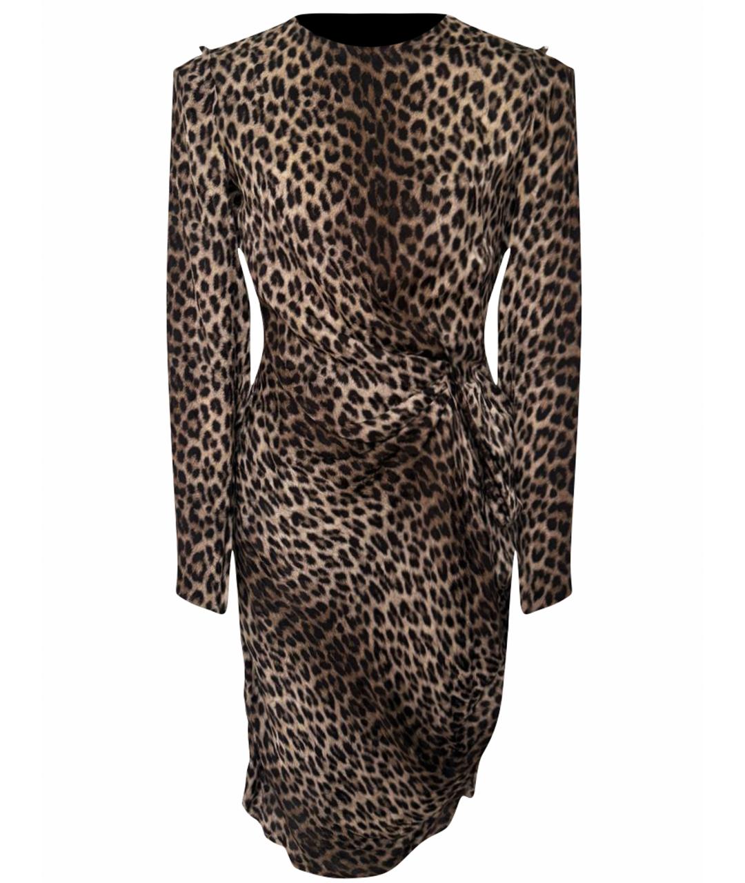 LANVIN Коричневое шелковое повседневное платье, фото 1