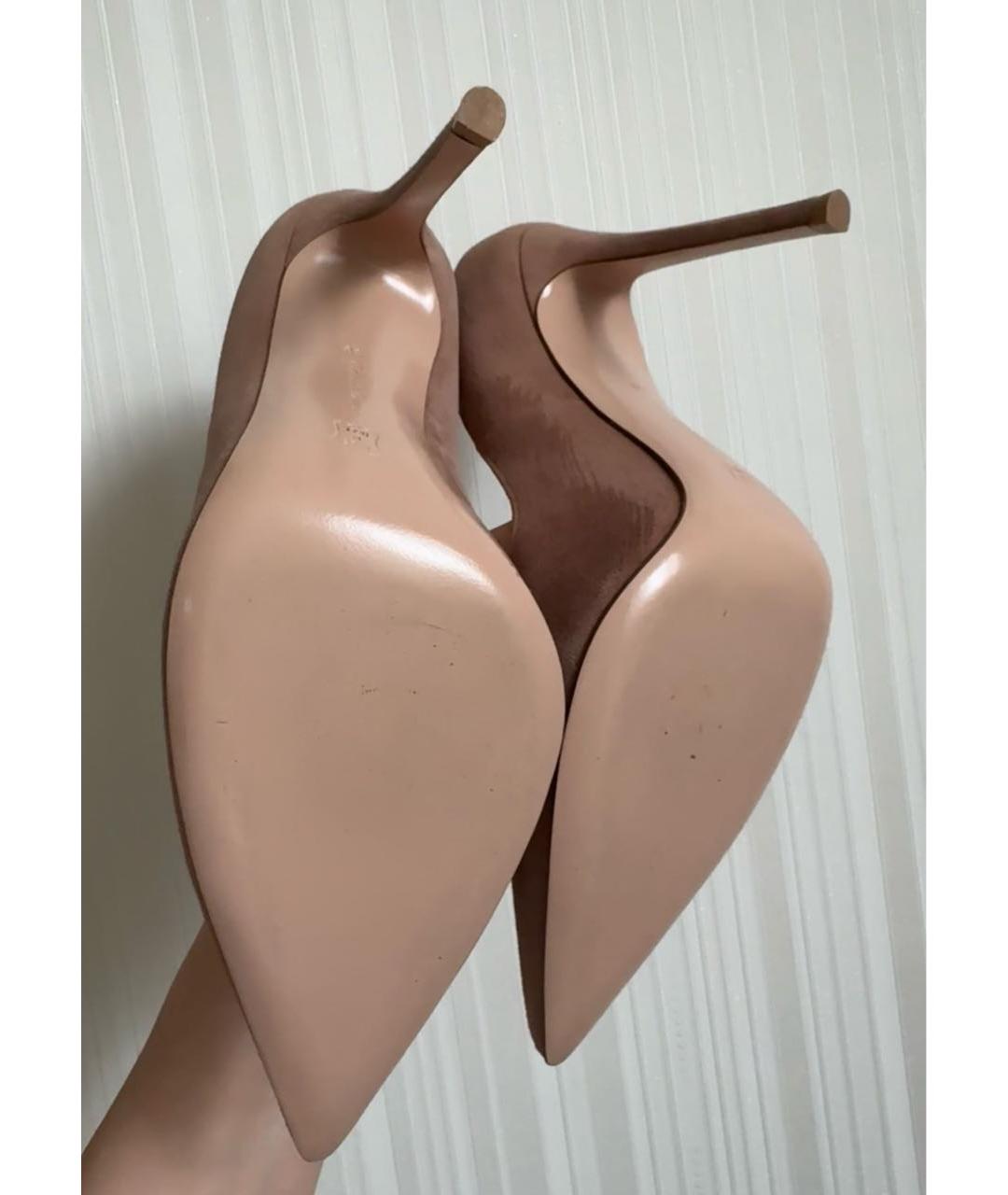 GIANVITO ROSSI Бежевые замшевые туфли, фото 7