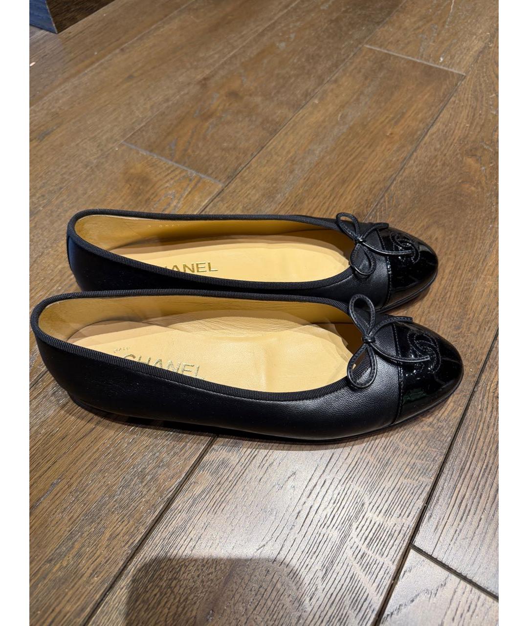 CHANEL Черные кожаные балетки, фото 8