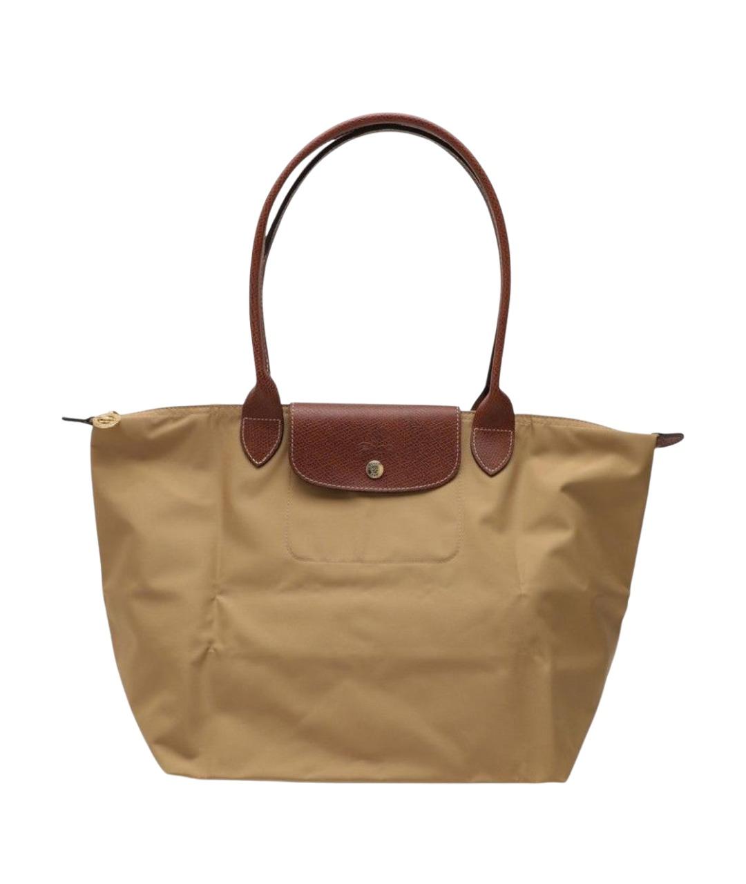 LONGCHAMP Бежевая синтетическая сумка тоут, фото 1