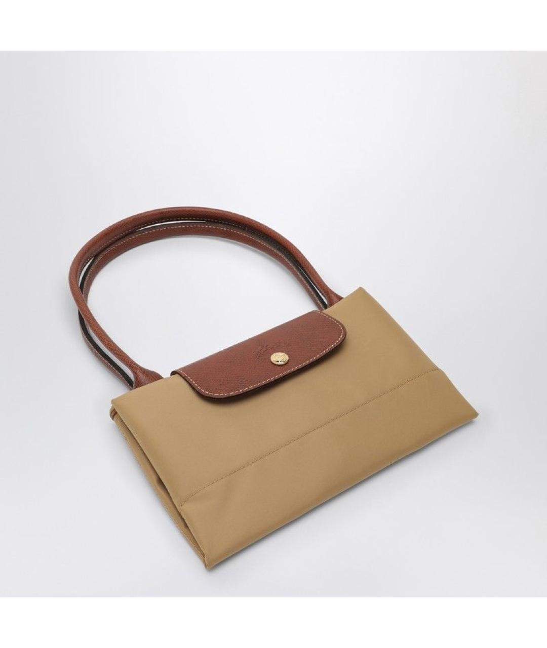 LONGCHAMP Бежевая синтетическая сумка тоут, фото 3