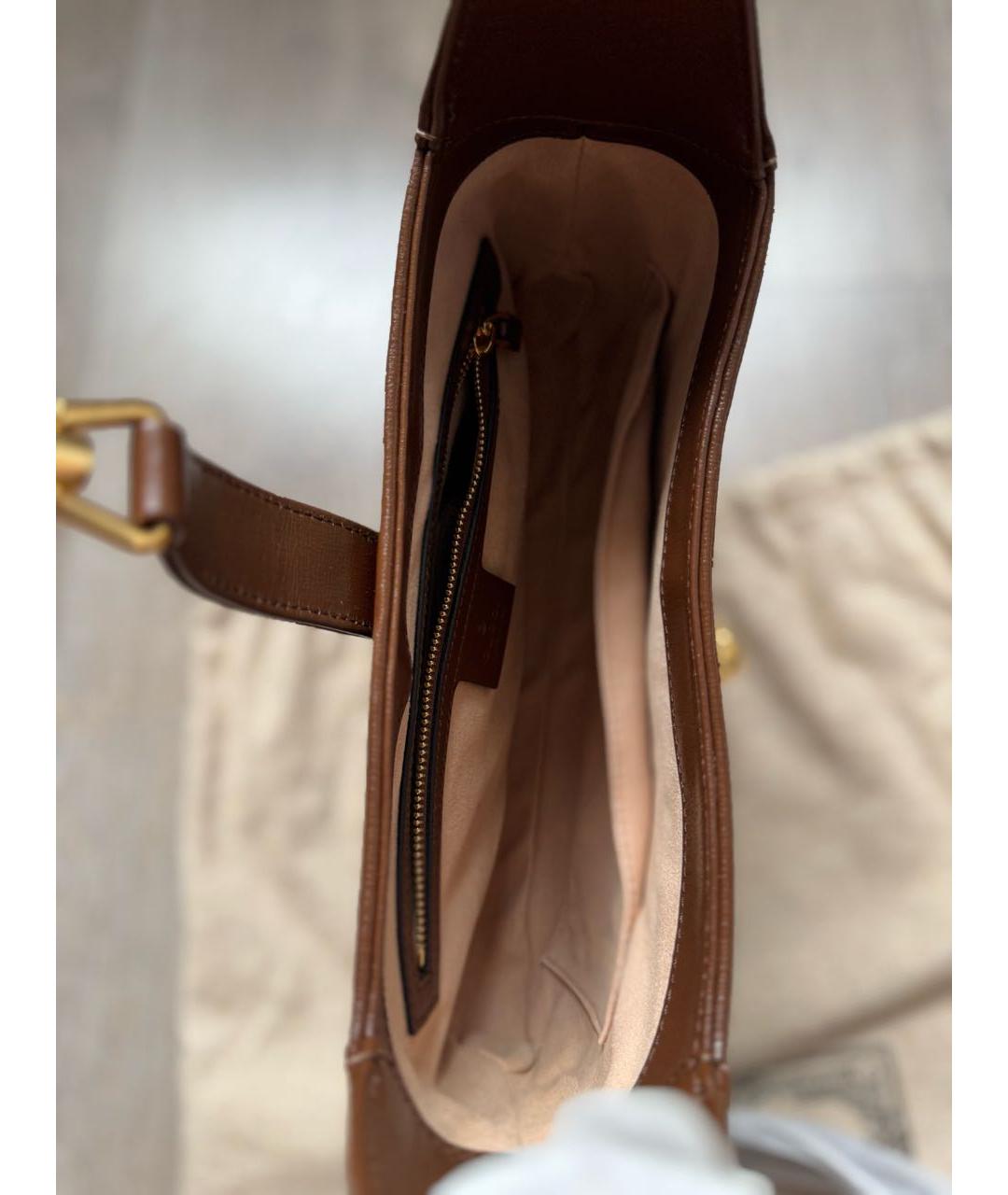 GUCCI Коричневая сумка с короткими ручками, фото 5