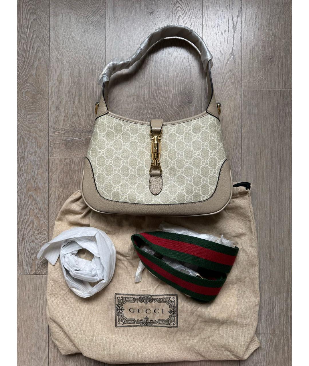 GUCCI Бежевая сумка с короткими ручками, фото 4