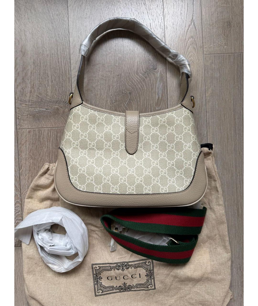 GUCCI Бежевая сумка с короткими ручками, фото 5