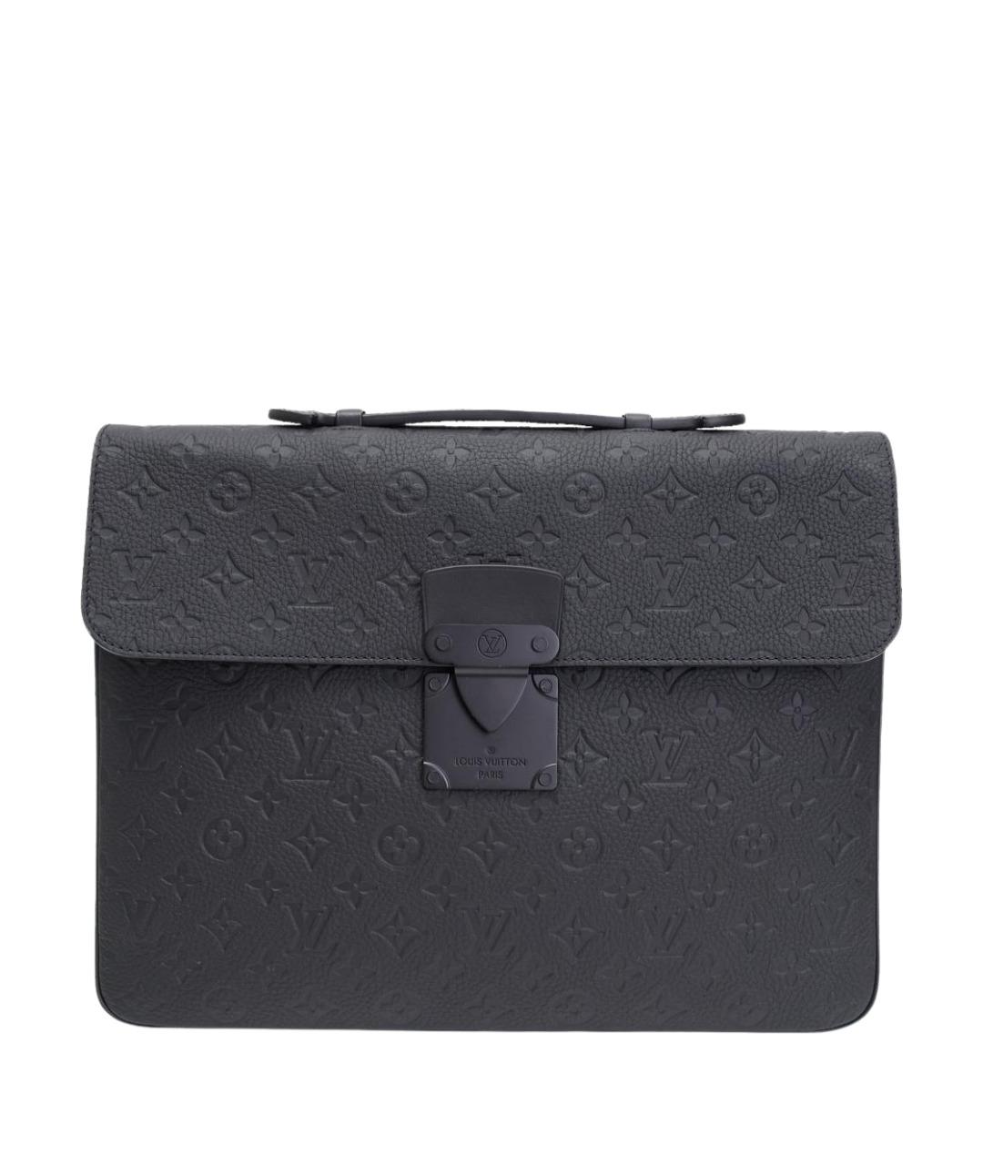 LOUIS VUITTON Черный кожаный портфель, фото 1