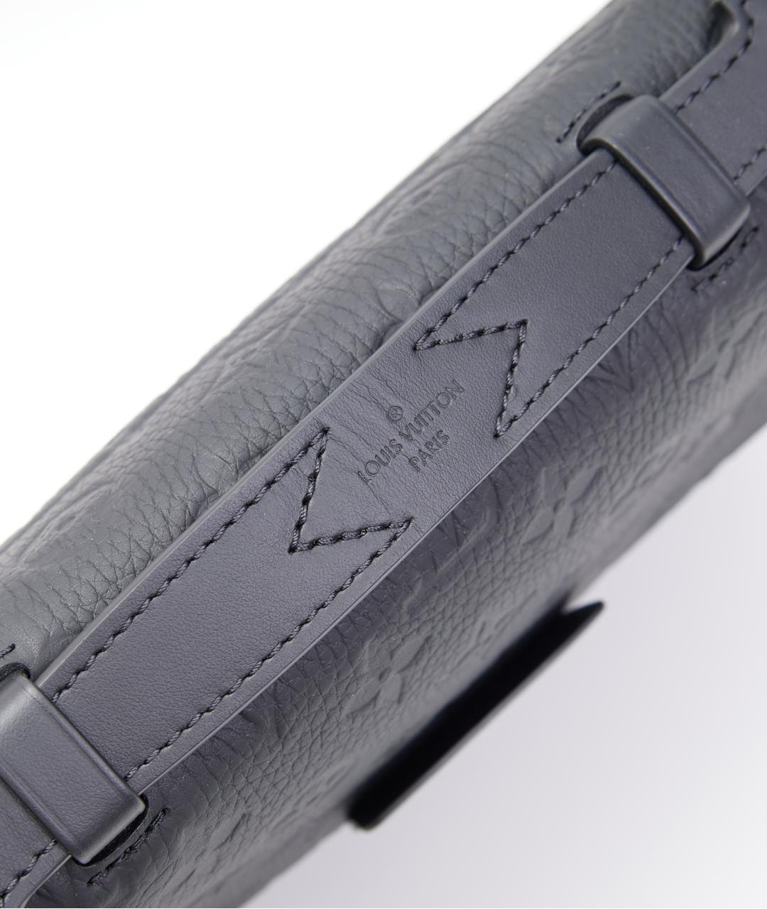 LOUIS VUITTON Черный кожаный портфель, фото 6