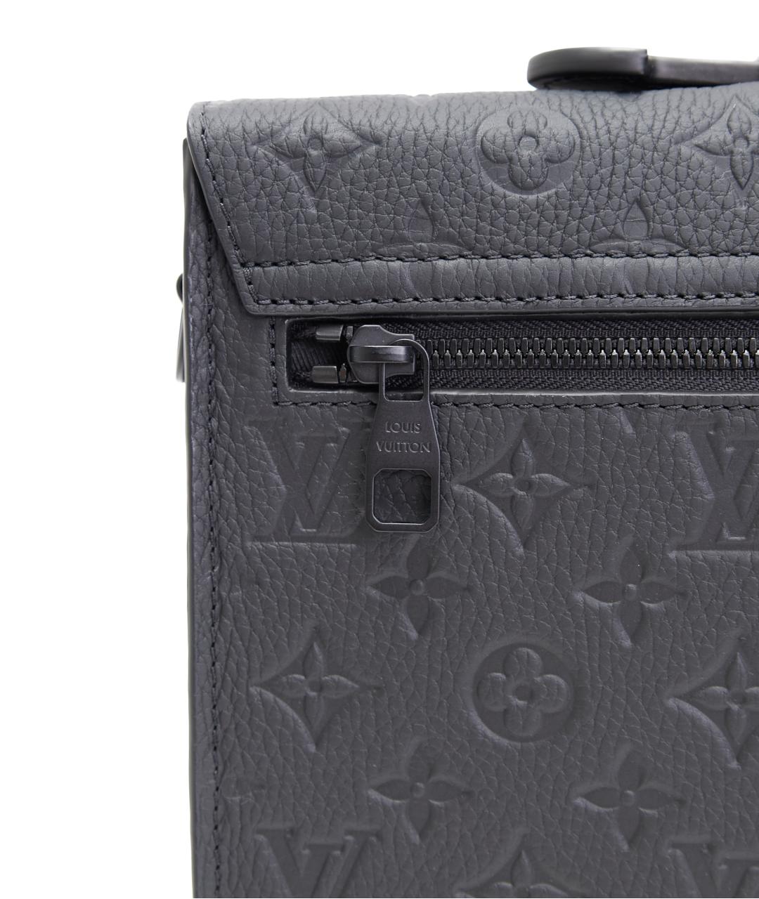 LOUIS VUITTON Черный кожаный портфель, фото 5