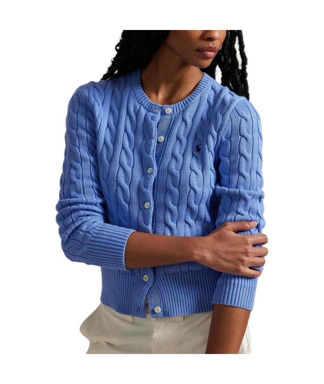 POLO RALPH LAUREN Синий хлопковый кардиган, фото 3