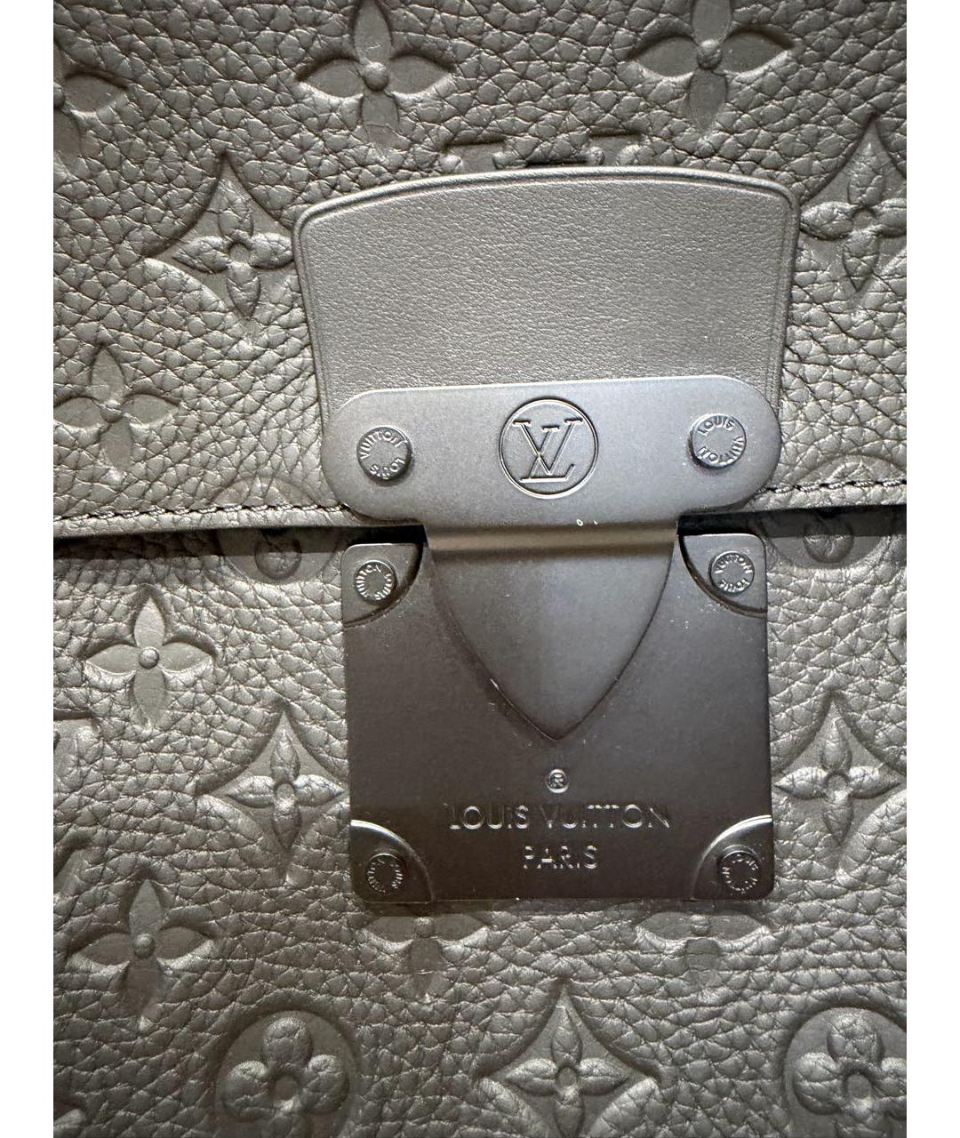 LOUIS VUITTON Черный кожаный портфель, фото 4