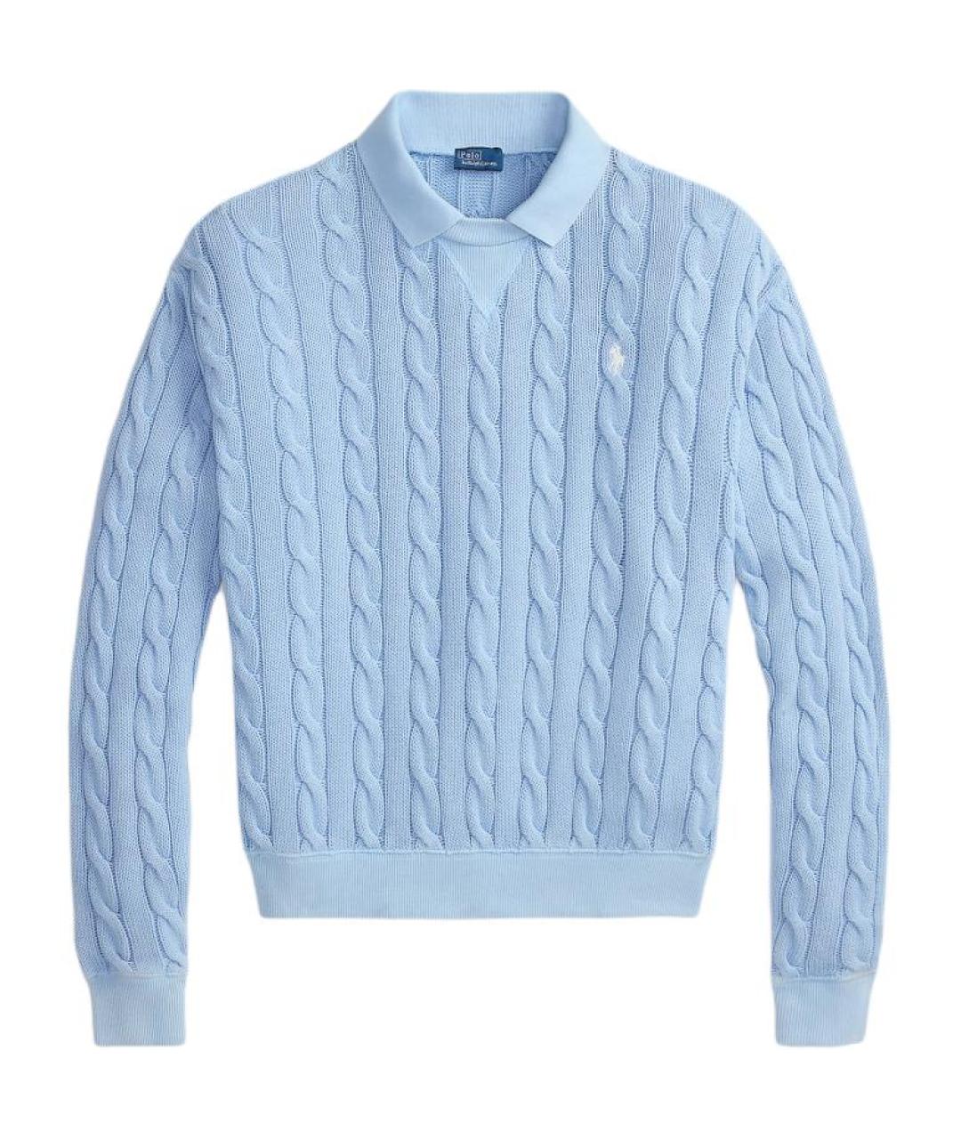 POLO RALPH LAUREN Голубой хлопковый джемпер / свитер, фото 1