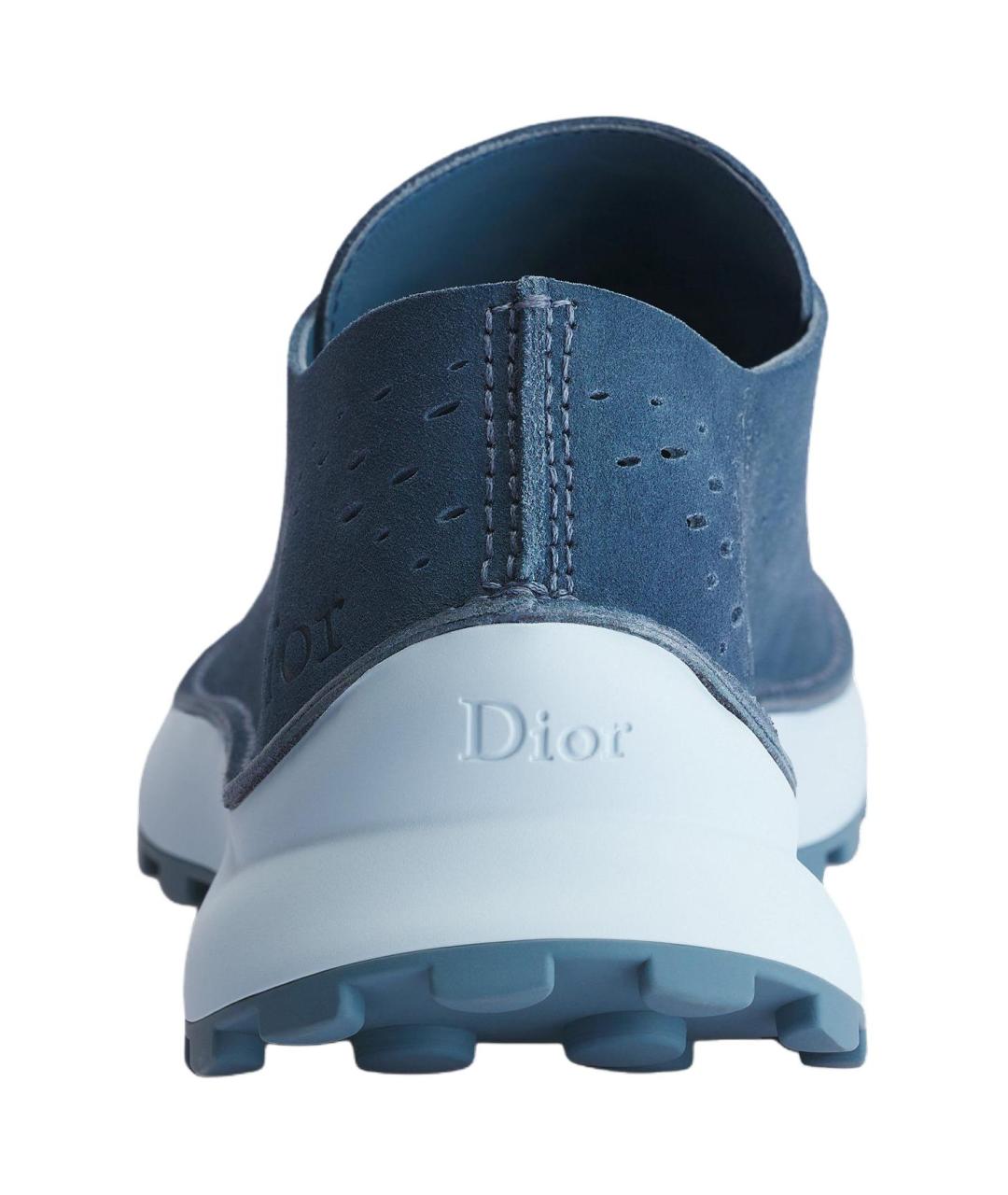 CHRISTIAN DIOR Синие кожаные низкие кроссовки / кеды, фото 4