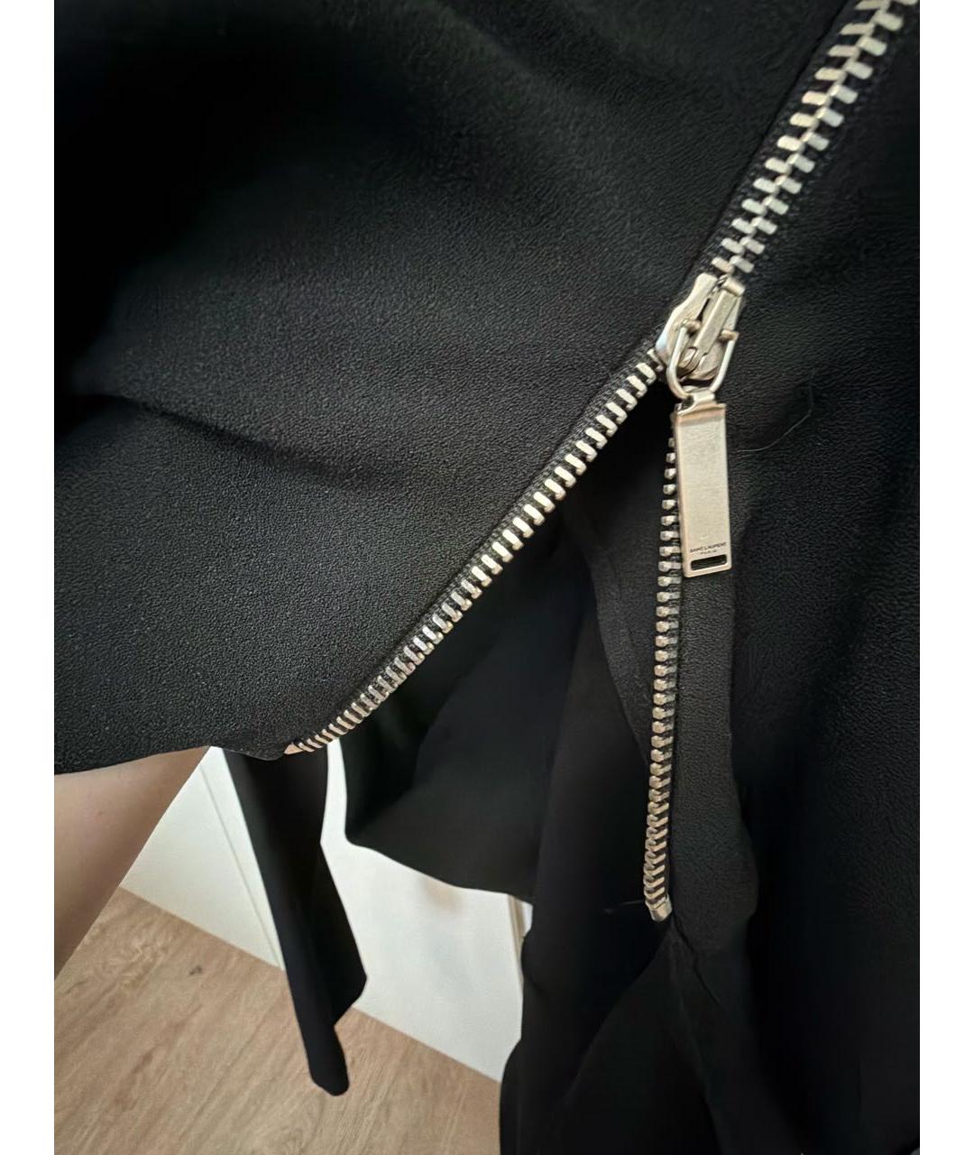SAINT LAURENT Черное ацетатное повседневное платье, фото 5