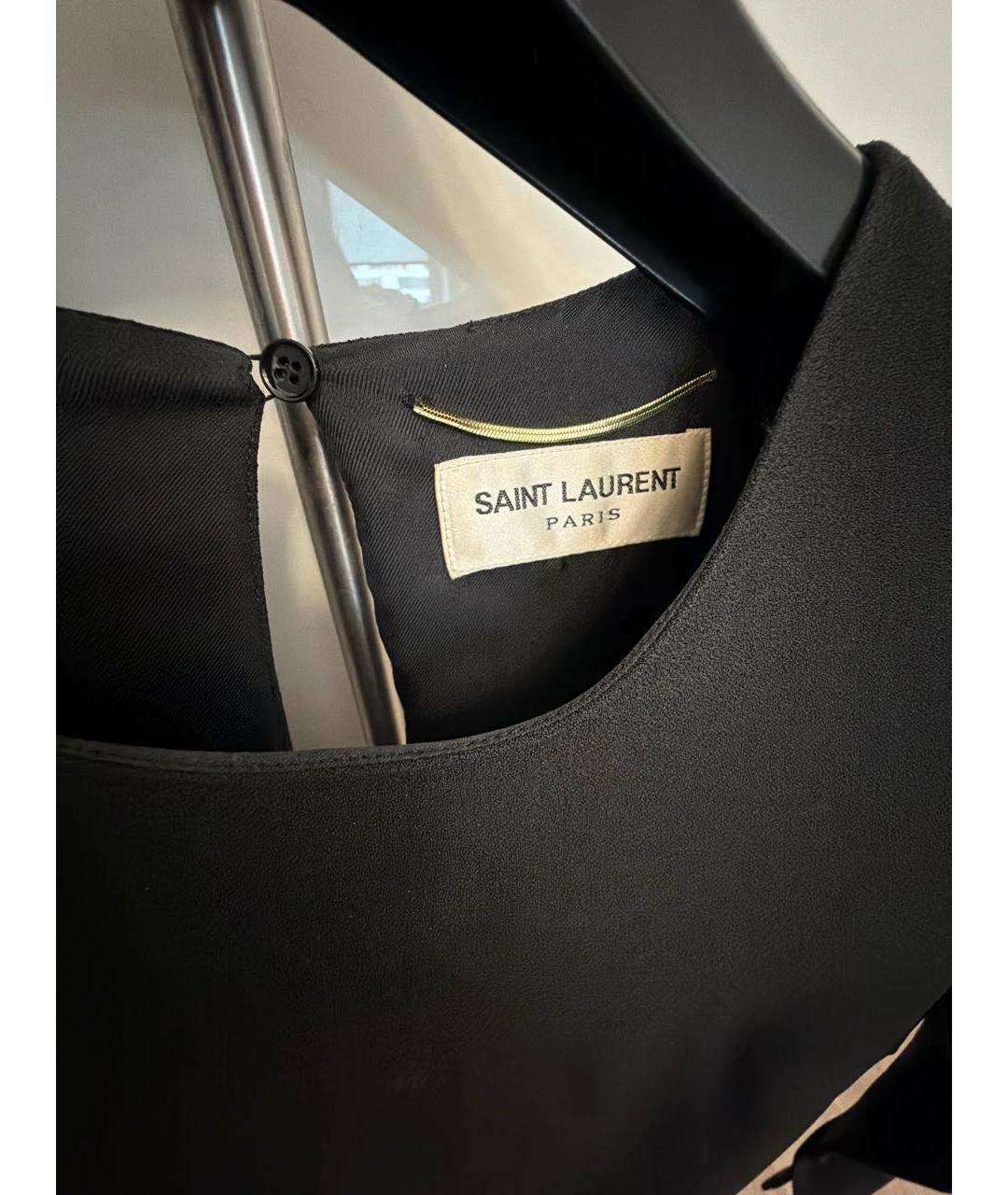 SAINT LAURENT Черное ацетатное повседневное платье, фото 3