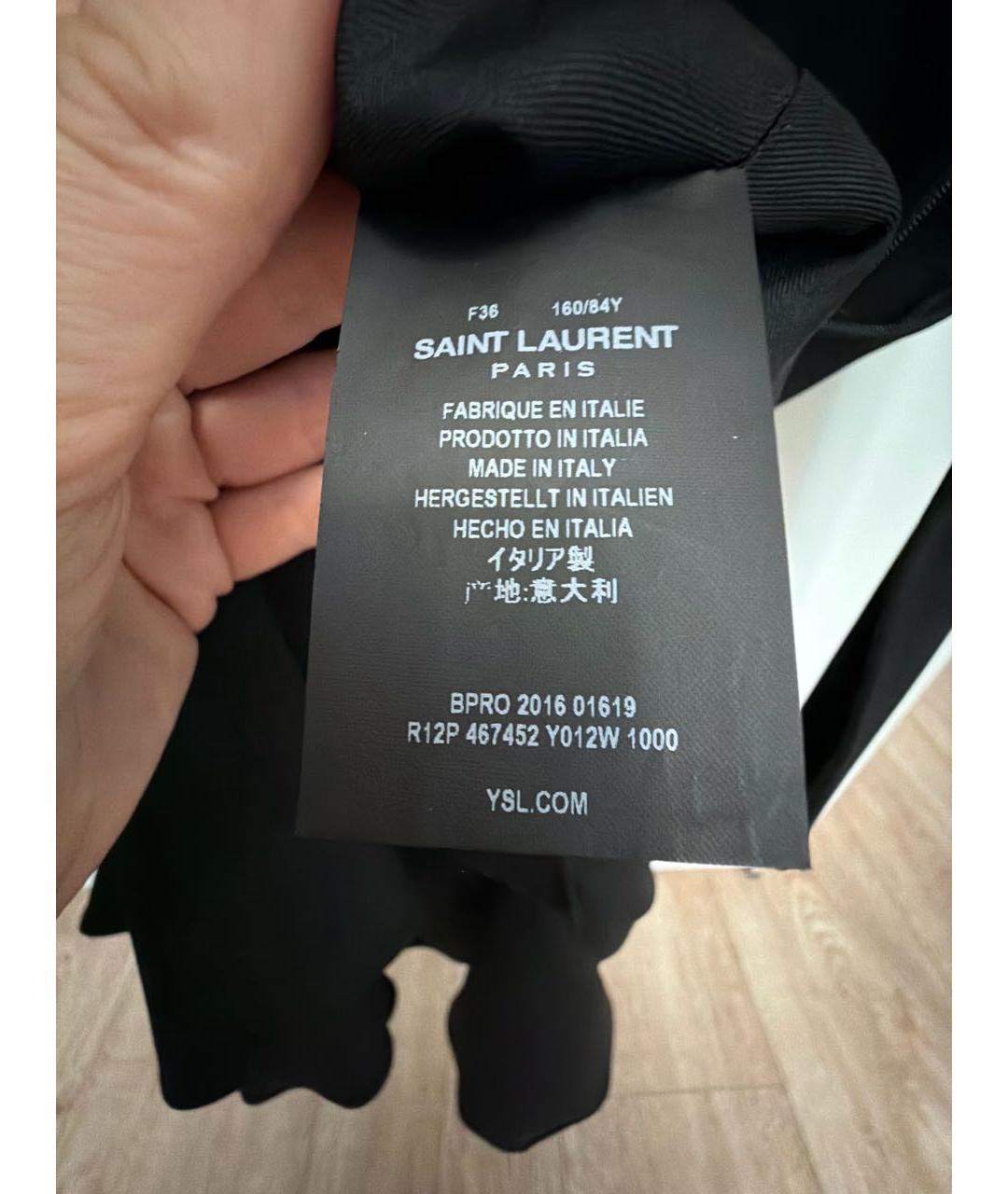 SAINT LAURENT Черное ацетатное повседневное платье, фото 6