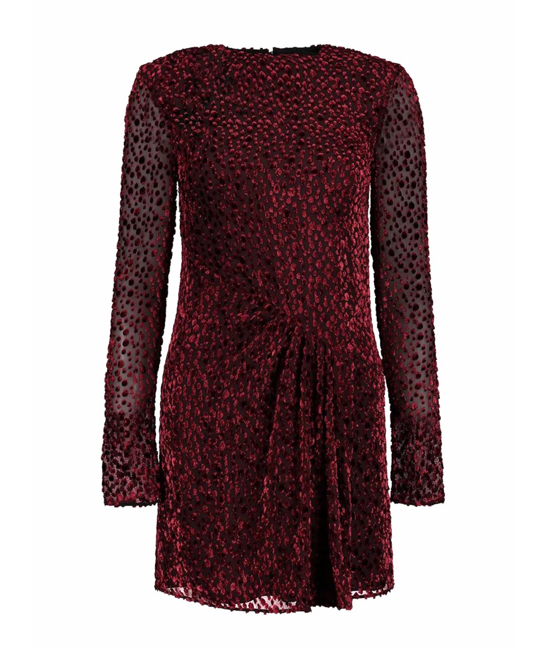 SAINT LAURENT Бордовое бархатное коктейльное платье, фото 1