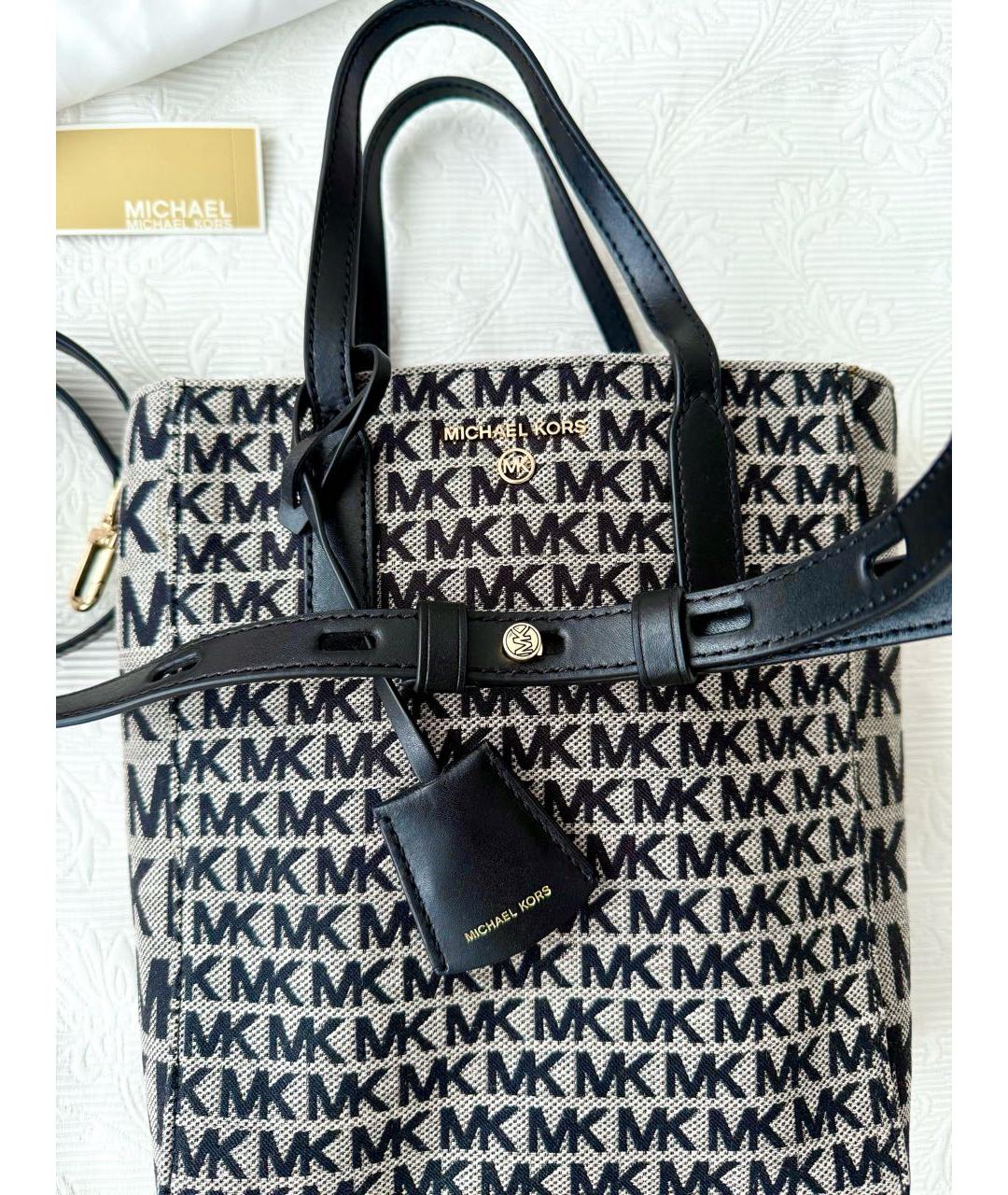MICHAEL KORS Черная кожаная сумка через плечо, фото 6