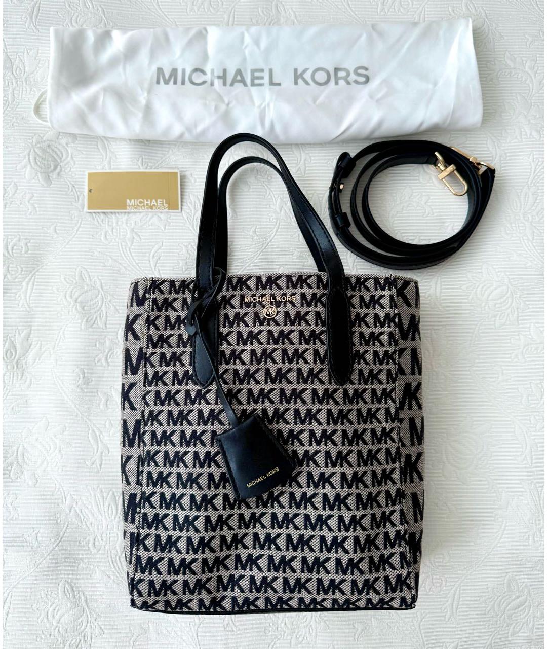 MICHAEL KORS Черная кожаная сумка через плечо, фото 7