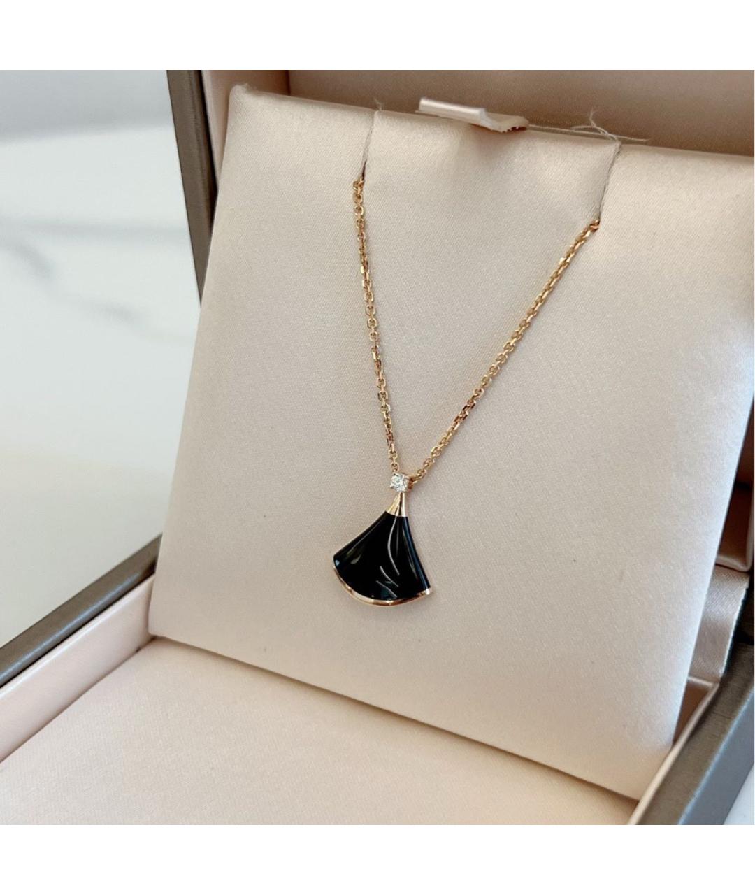 BVLGARI Черное колье из розового золота, фото 2