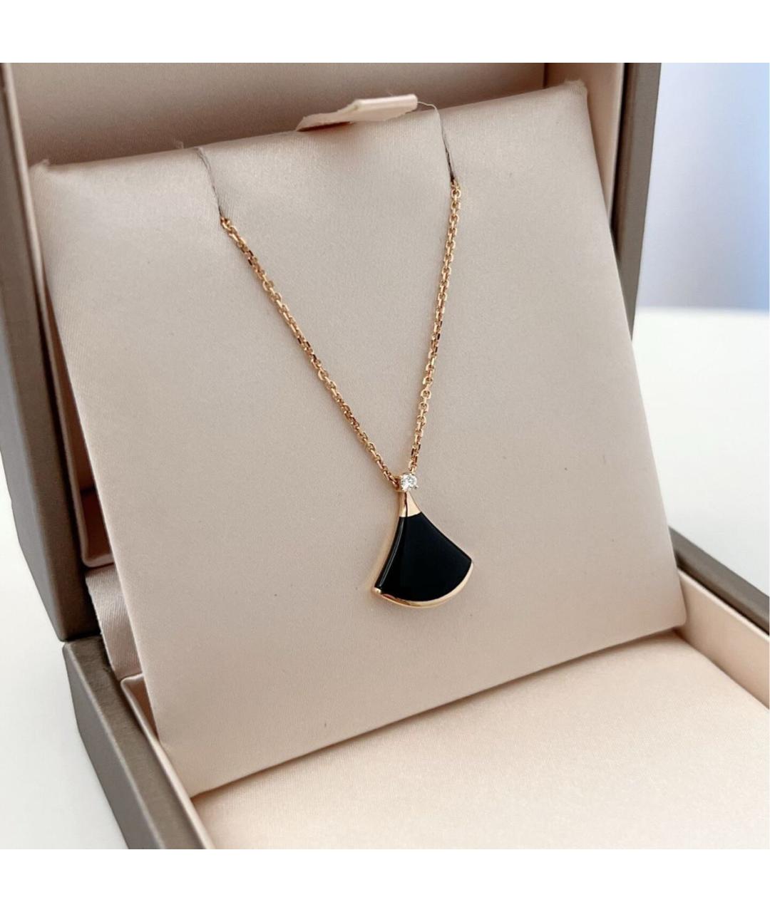 BVLGARI Черное колье из розового золота, фото 3