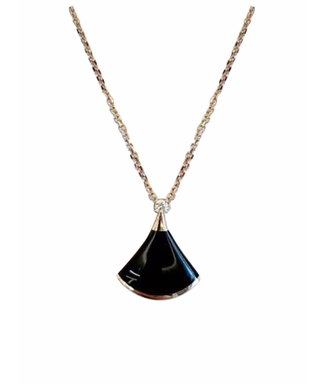 BVLGARI Черное колье из розового золота, фото 1