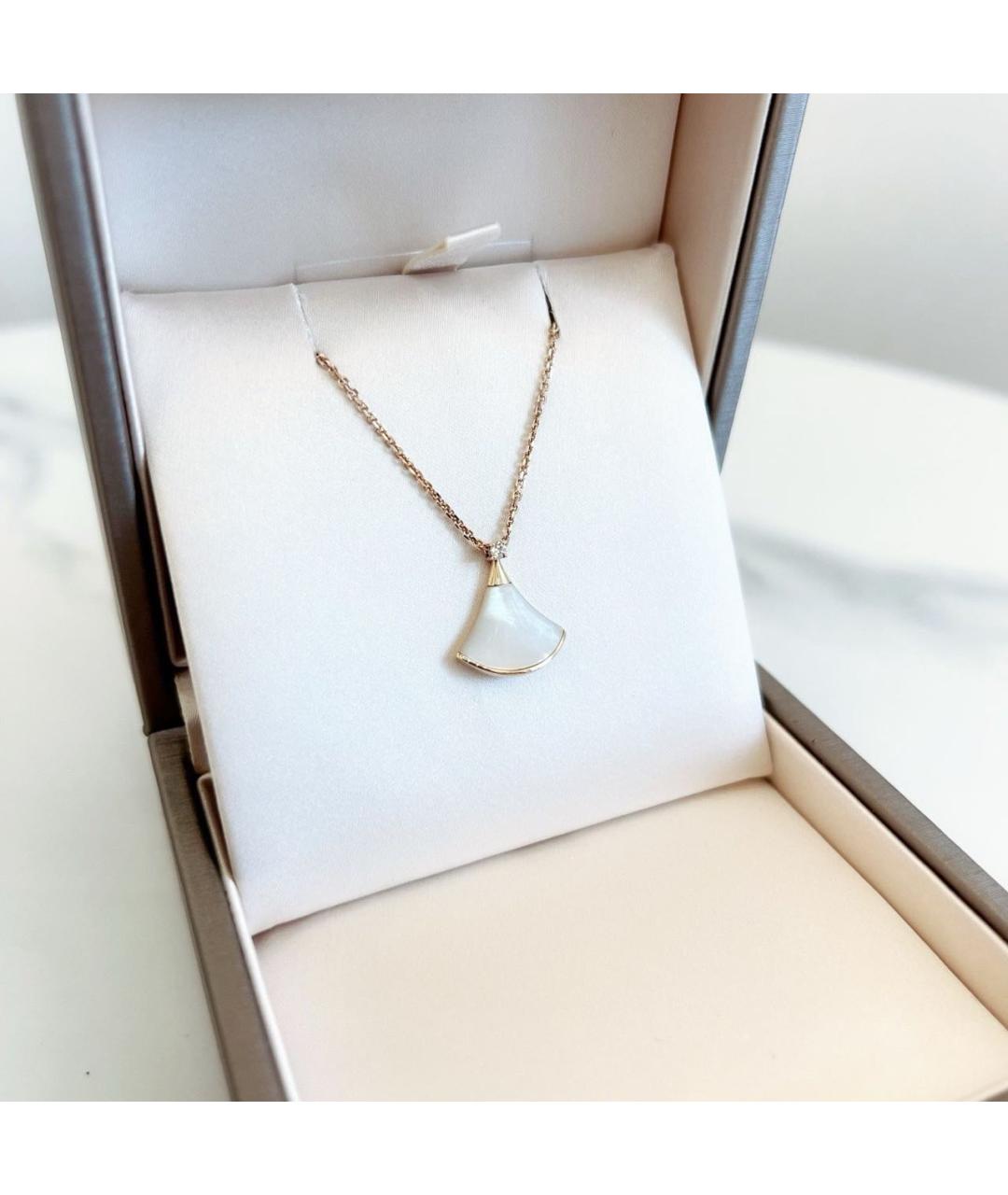 BVLGARI Белое колье из розового золота, фото 4