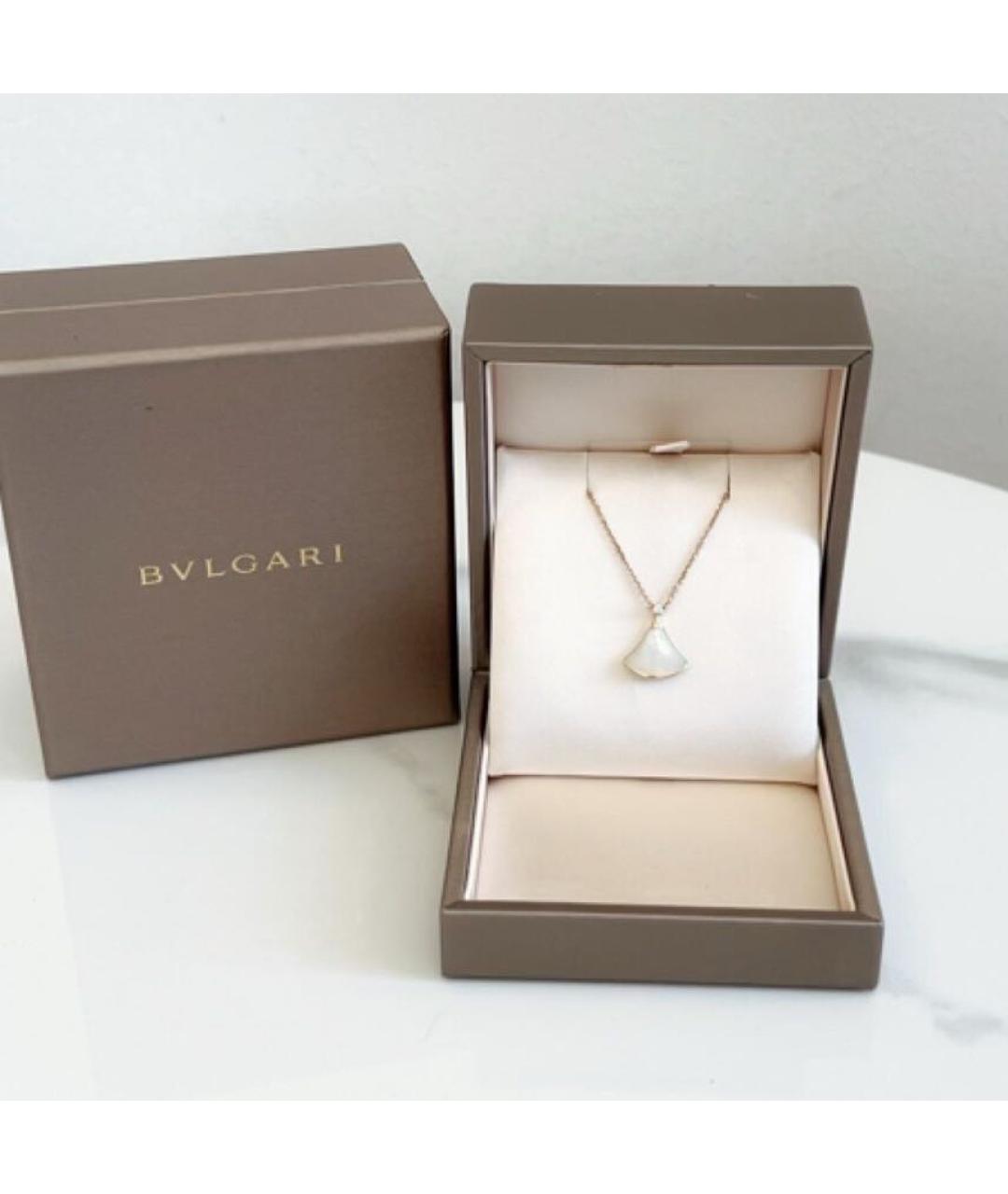 BVLGARI Белое колье из розового золота, фото 2