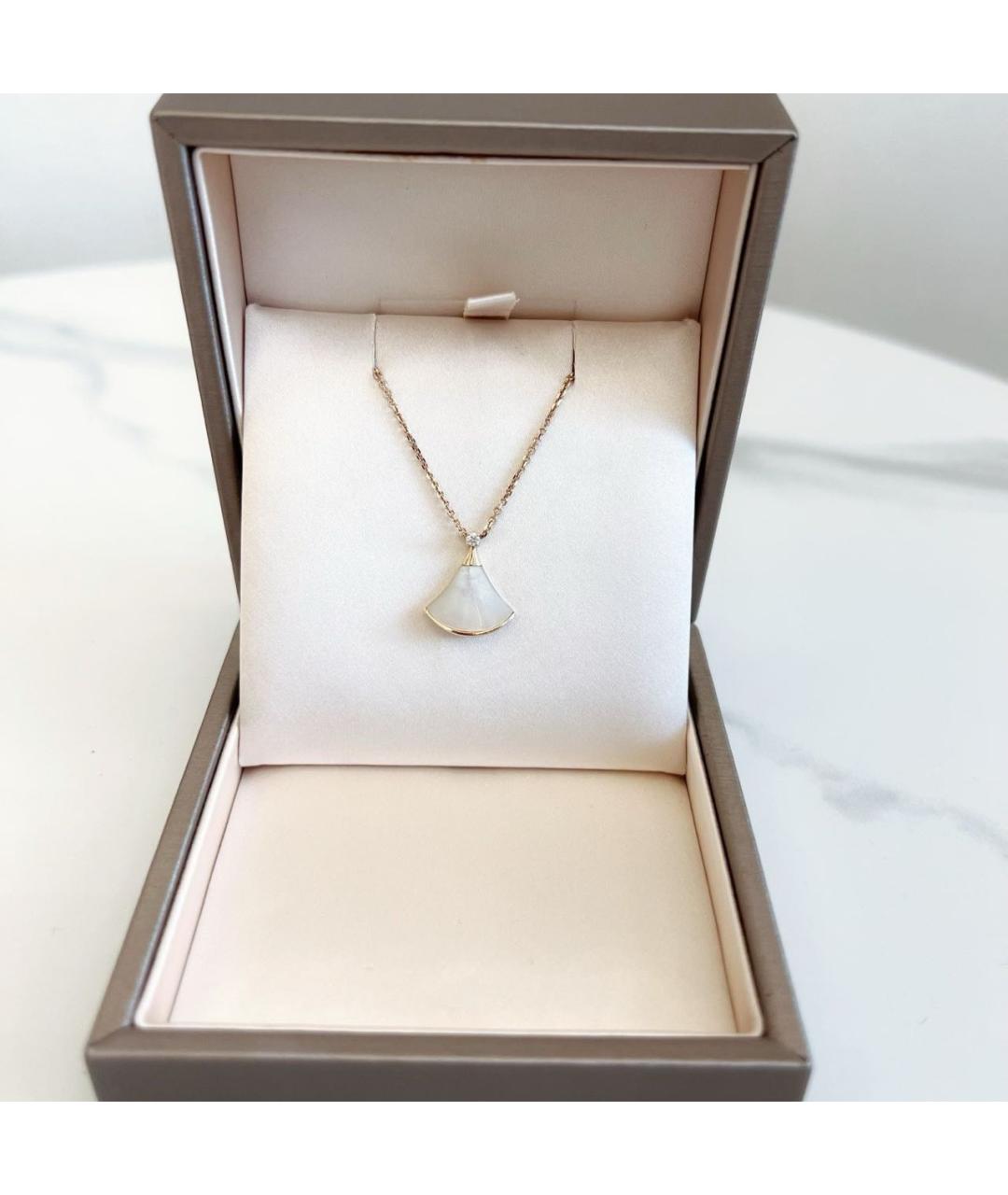 BVLGARI Белое колье из розового золота, фото 3