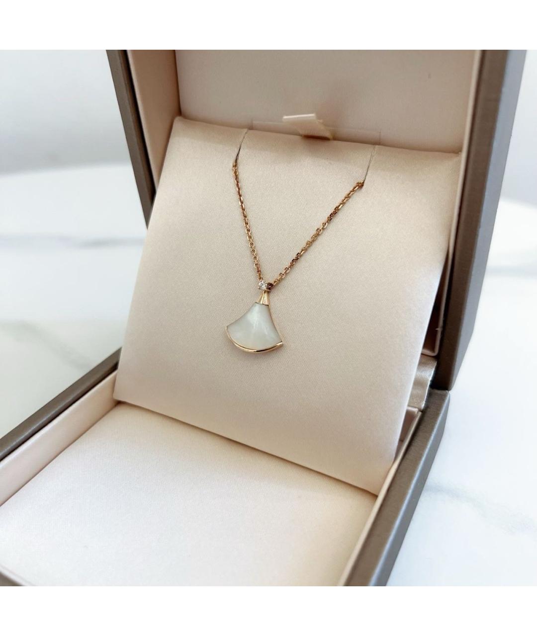 BVLGARI Белое колье из розового золота, фото 5