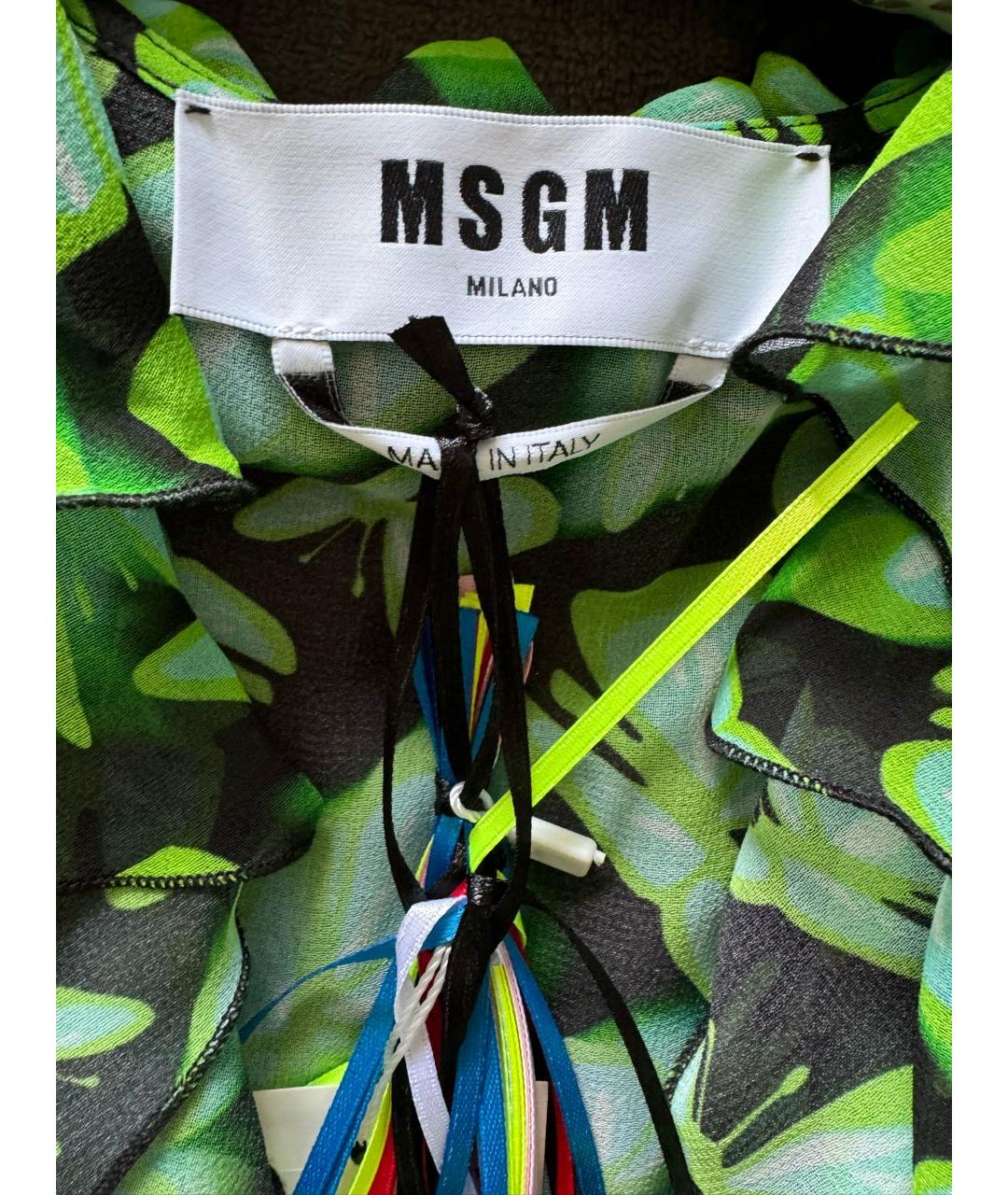 MSGM Зеленая полиэстеровая блузы, фото 3