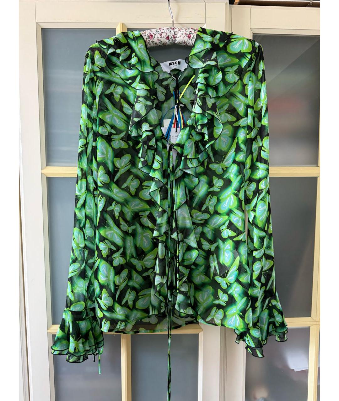 MSGM Зеленая полиэстеровая блузы, фото 6