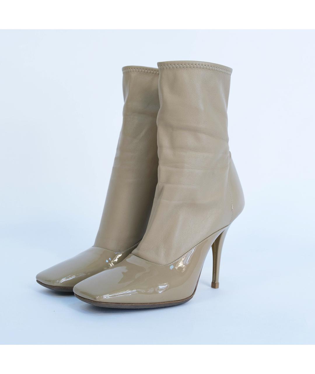 BURBERRY Бежевые кожаные ботильоны, фото 3